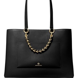 MICHAEL Michael Kors Cece Medium Ribbon Chain Leather Tote NWT